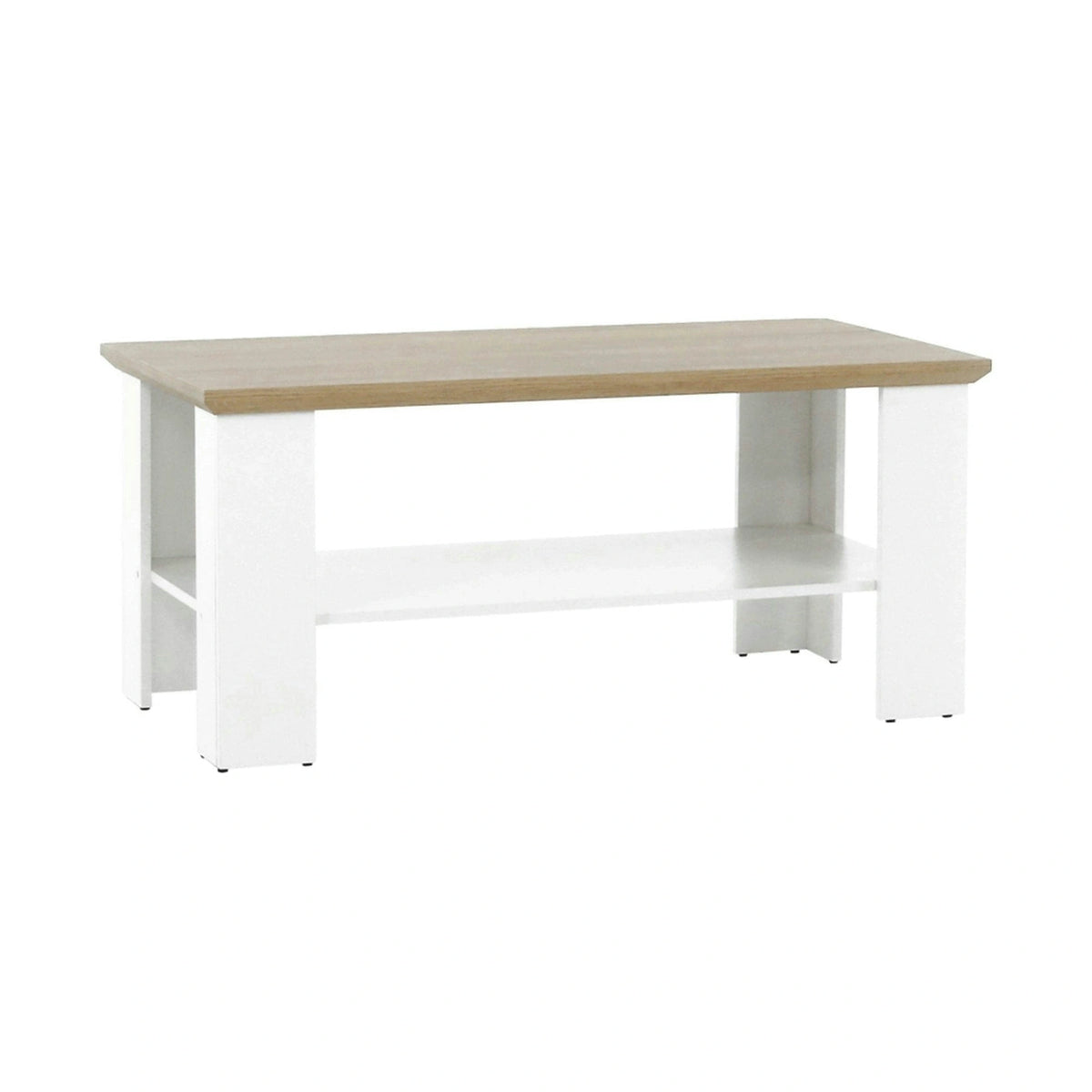 Masuta cafea LEON MZ17, PAL laminat, alb/stejar grand, 120x60x55 cm