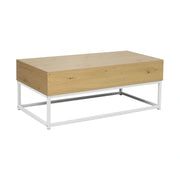 Masuta cafea LIVINA, stejar/alb, DTD laminat, 100x55x40 cm