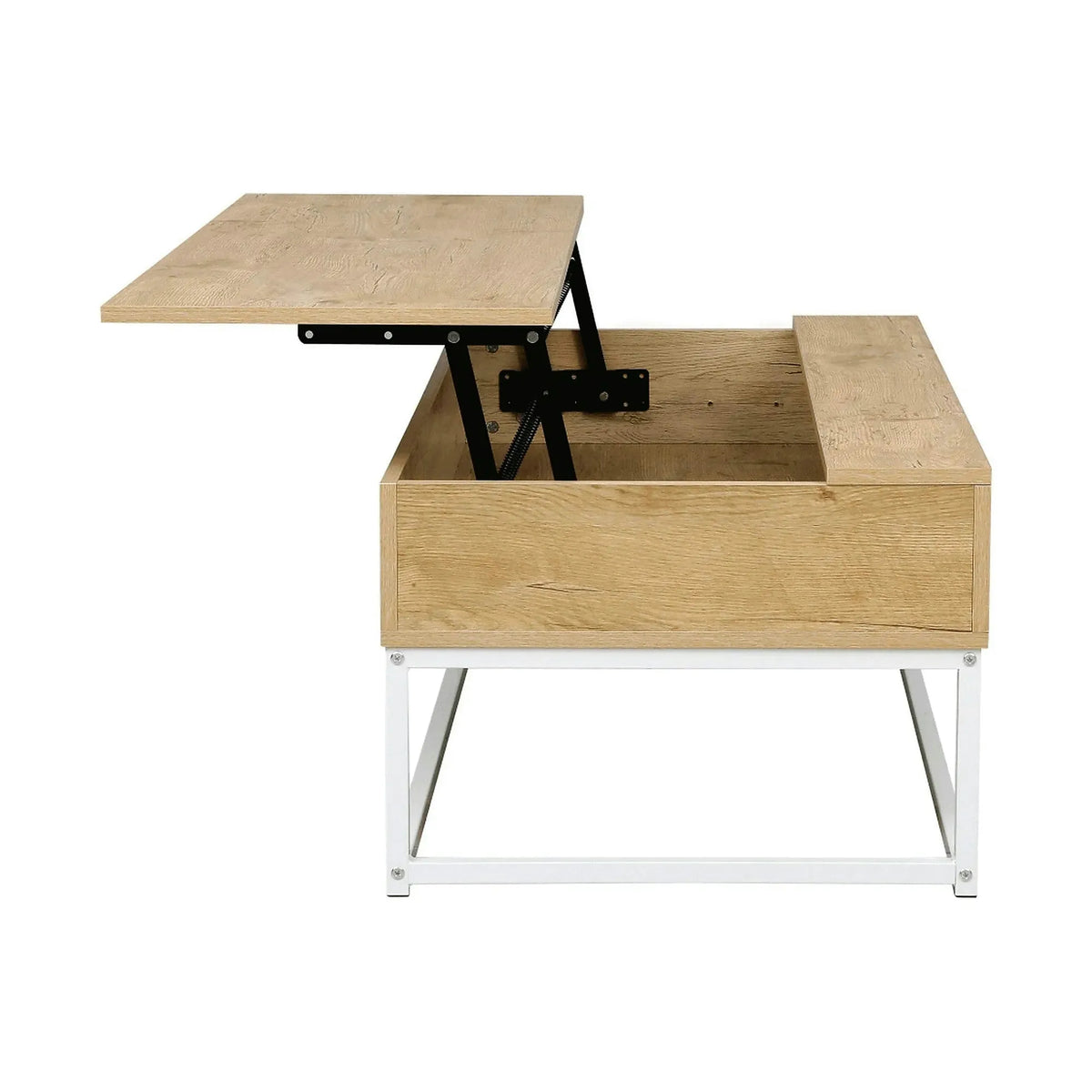 Masuta cafea LIVINA, stejar/alb, DTD laminat, 100x55x40 cm