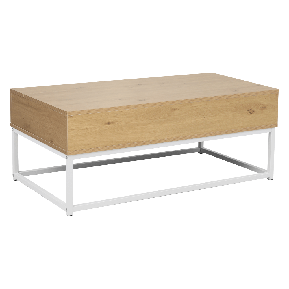 Masuta cafea LIVINA, stejar/alb, DTD laminat, 100x55x40 cm