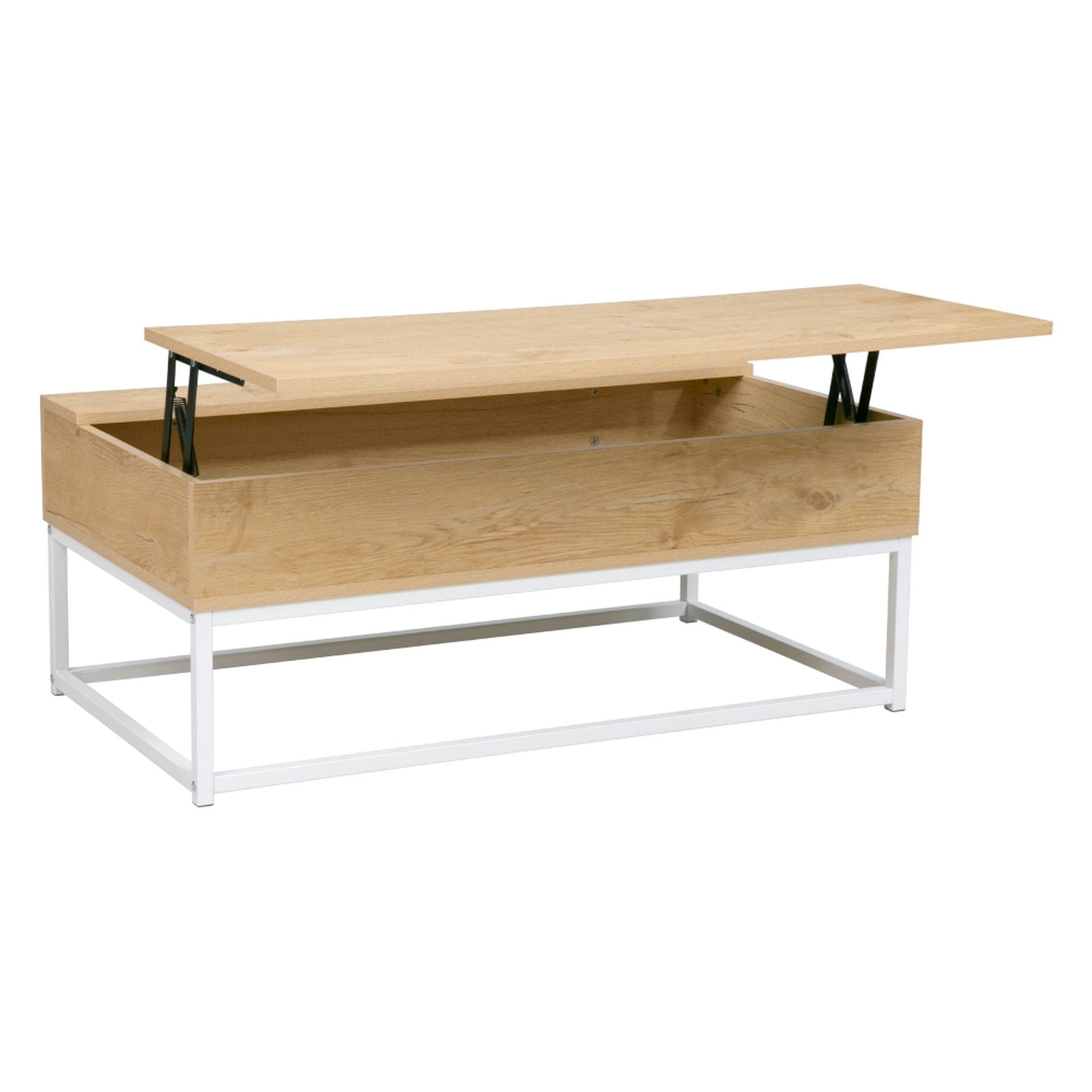 Masuta cafea LIVINA, stejar/alb, DTD laminat, 100x55x40 cm