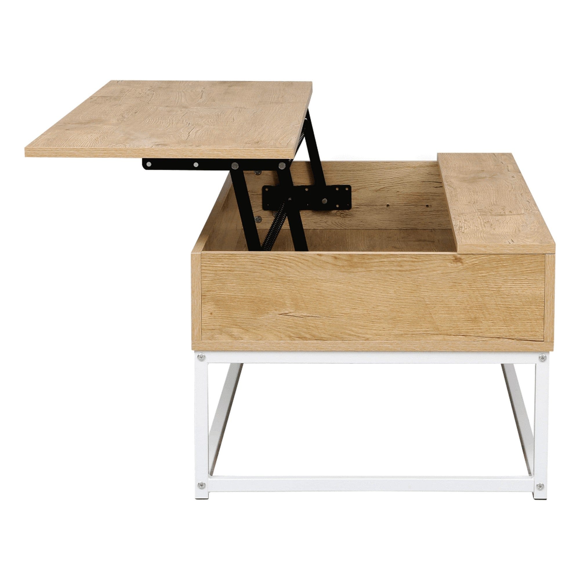 Masuta cafea LIVINA, stejar/alb, DTD laminat, 100x55x40 cm