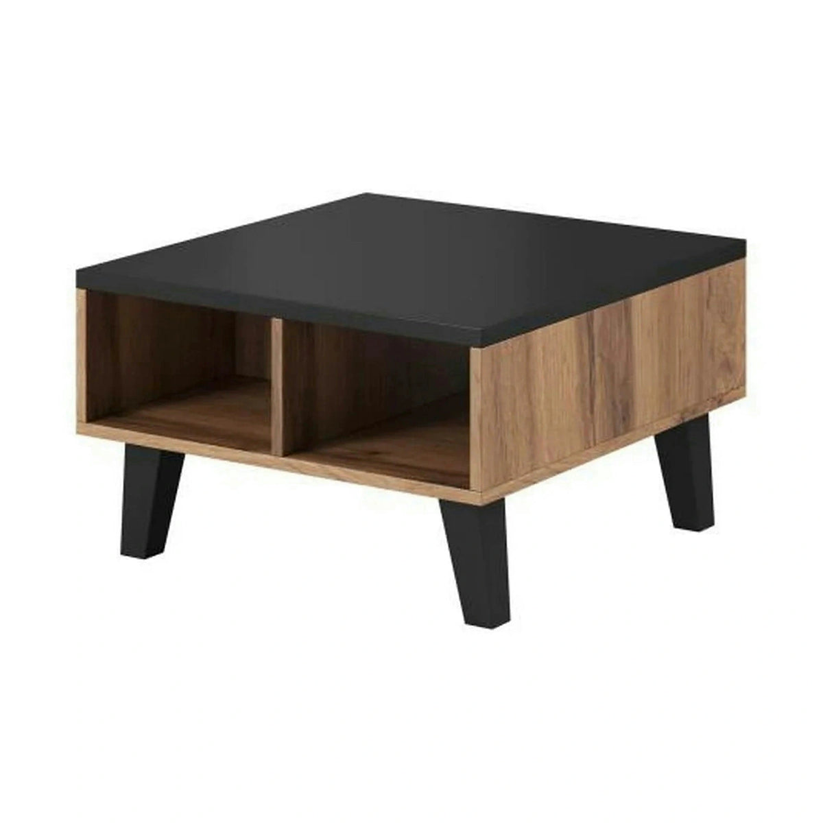 Masuta cafea LOTTA, negru/stejar sonoma, PAL, 60x60x35 cm
