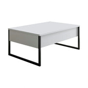 Masuta cafea Luxe, alb/negru, PAL/metal, 90x60x40 cm