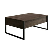 Masuta cafea Luxe, nuc/negru, PAL/metal, 90x60x40 cm