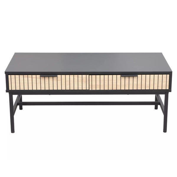 Masuta cafea MAGO L1, negru mat/stejar, PAL/metal, 100x48x40 cm