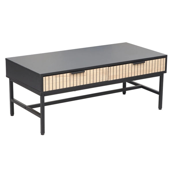 Masuta cafea MAGO L1, negru mat/stejar, PAL/metal, 100x48x40 cm