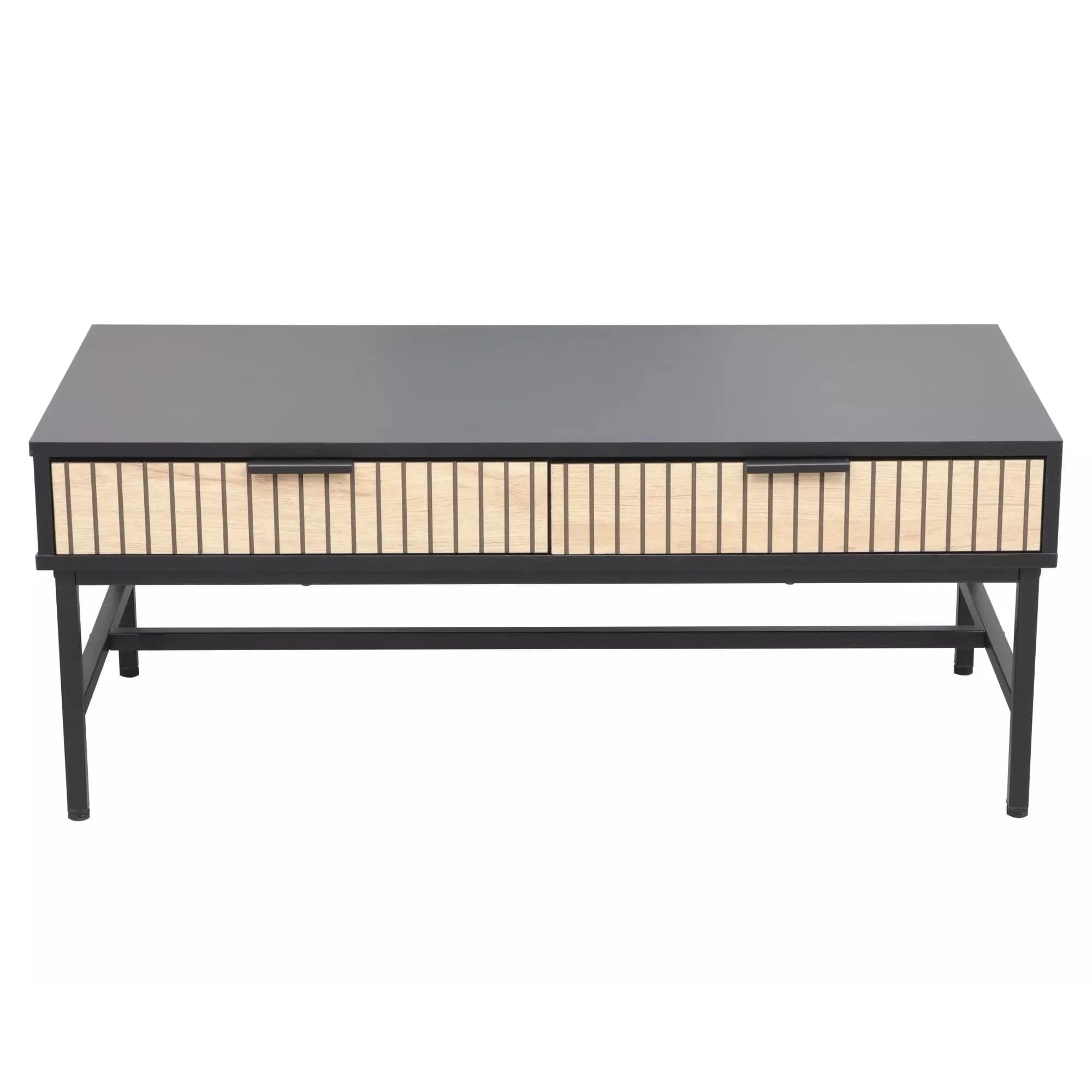 Masuta cafea MAGO L1, negru mat/stejar, PAL/metal, 100x48x40 cm