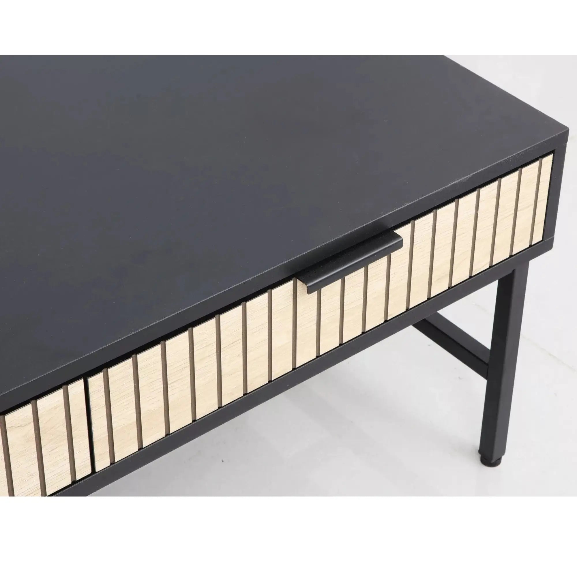 Masuta cafea MAGO L1, negru mat/stejar, PAL/metal, 100x48x40 cm