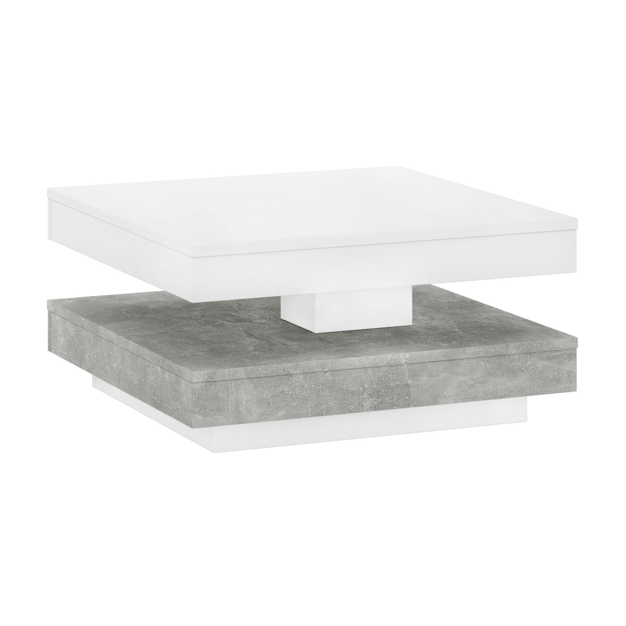 Masuta cafea MANDY, alb/gri beton, 70x70x34 cm