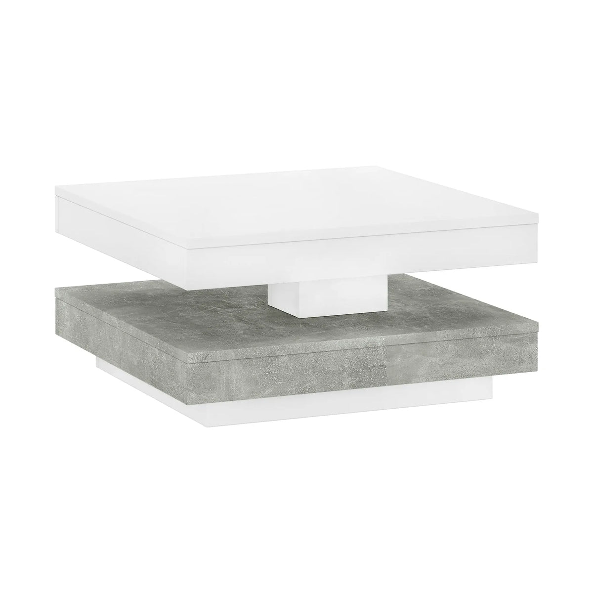 Masuta cafea MANDY, alb/gri beton, 70x70x34 cm
