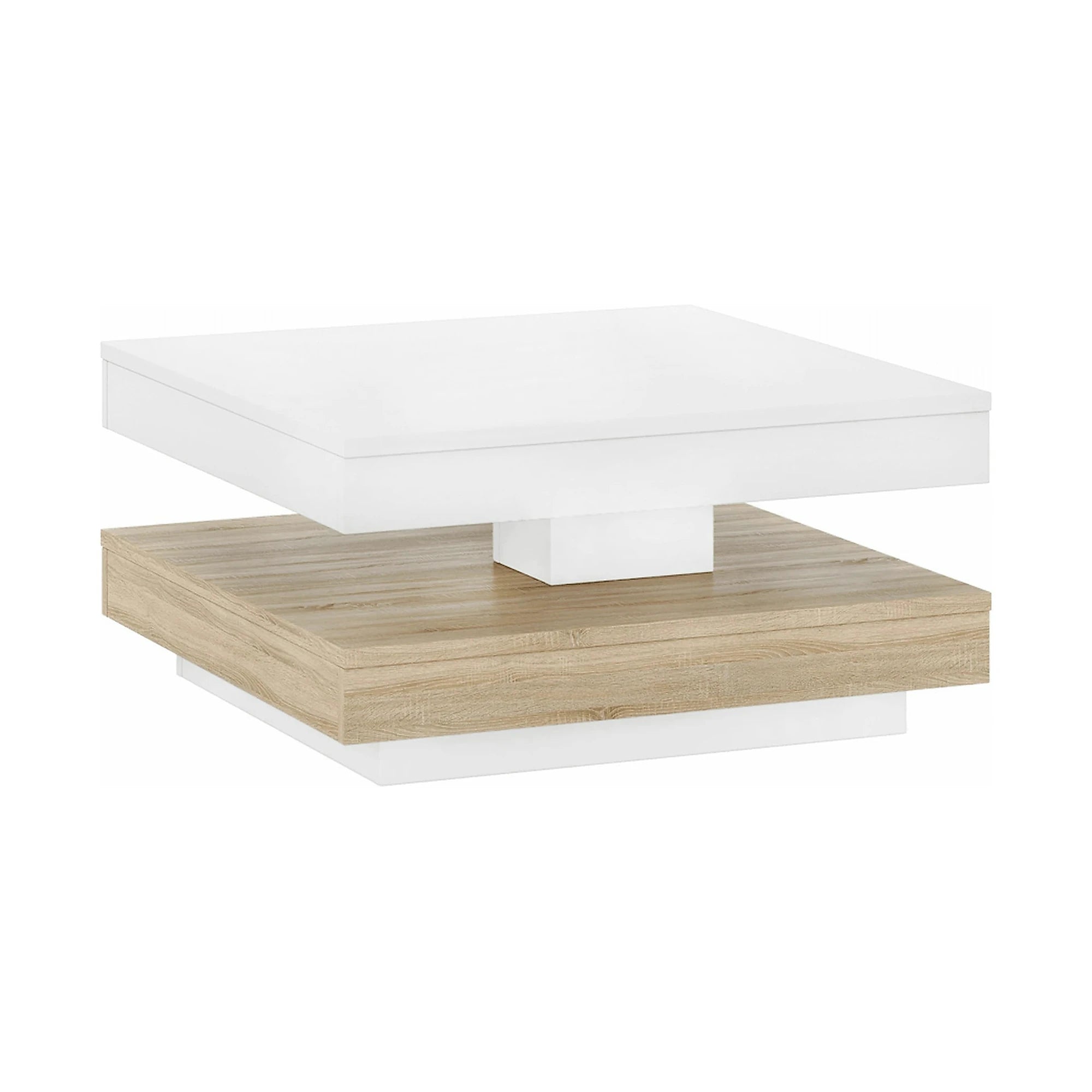 Masuta cafea MANDY, alb/stejar sonoma, 70x70x34 cm