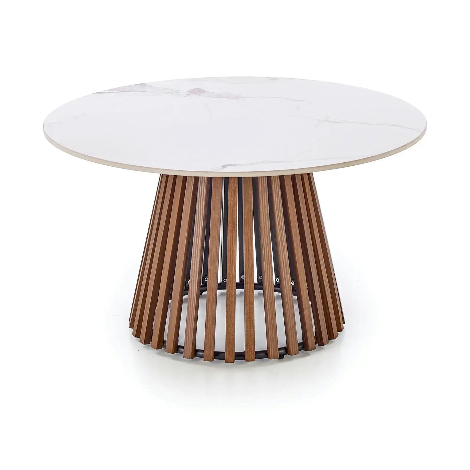 Masuta cafea MDF CARINA, bej cu efect de marmura/nuc, 80x46 cm