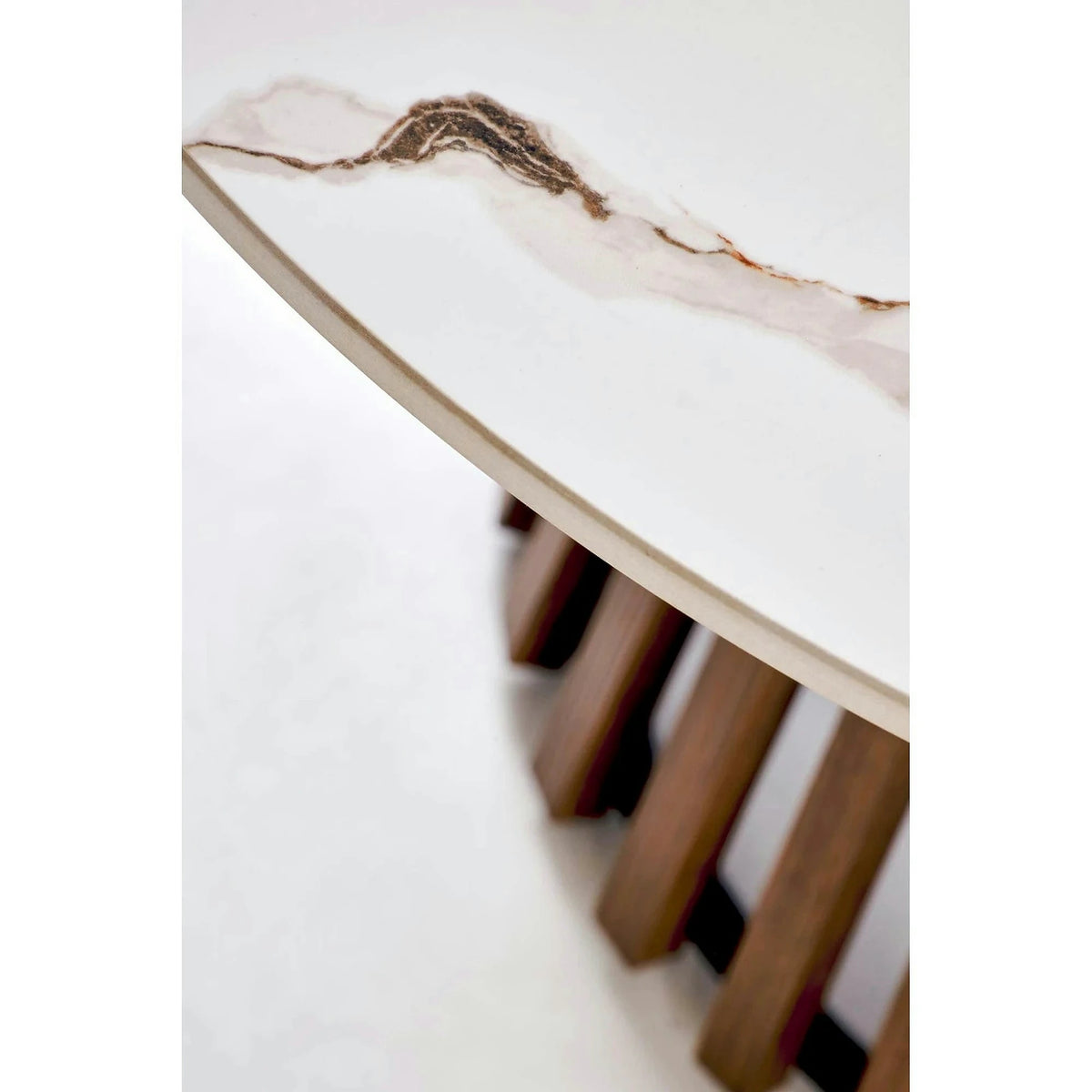Masuta cafea MDF CARINA, bej cu efect de marmura/nuc, 80x46 cm