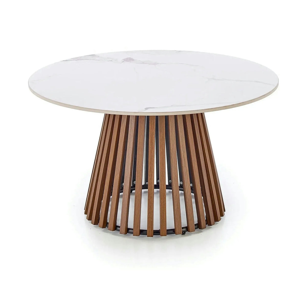 Masuta cafea MDF CARINA, bej cu efect de marmura/nuc, 80x46 cm