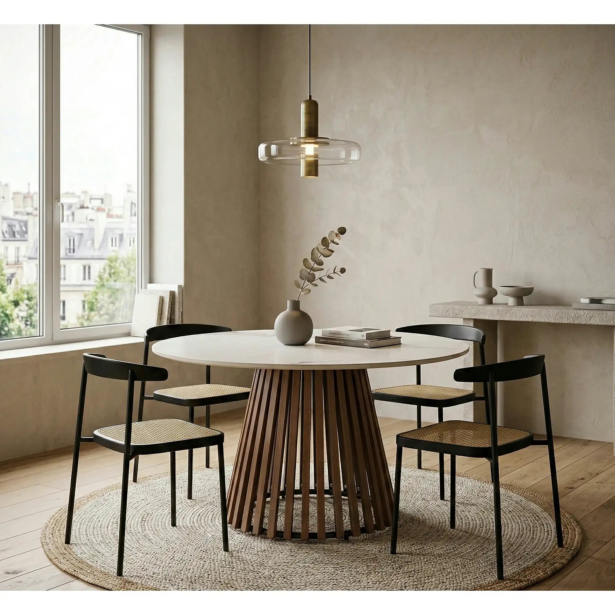 Masuta cafea MDF CARINA, bej cu efect de marmura/nuc, 80x46 cm