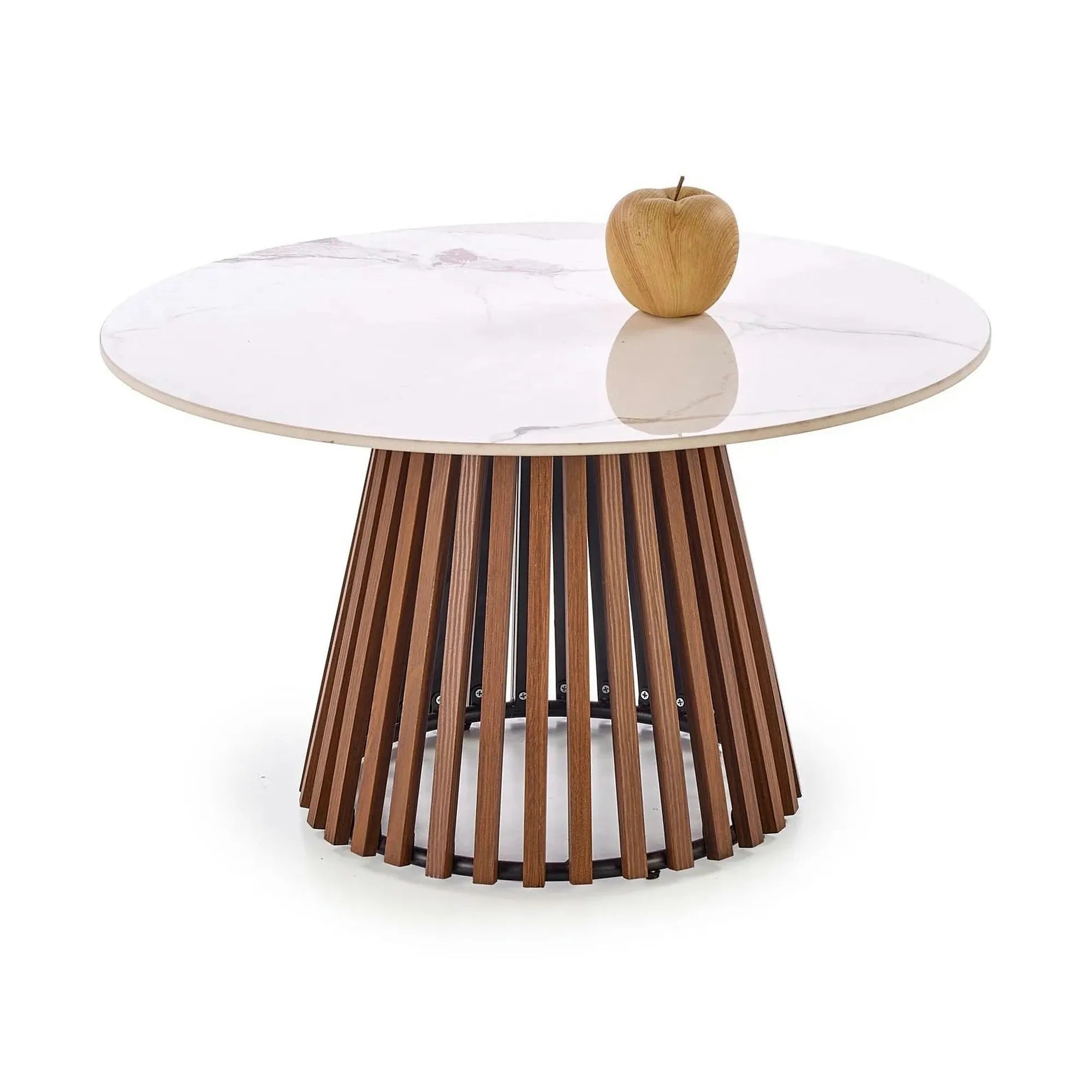 Masuta cafea MDF CARINA, bej cu efect de marmura/nuc, 80x46 cm