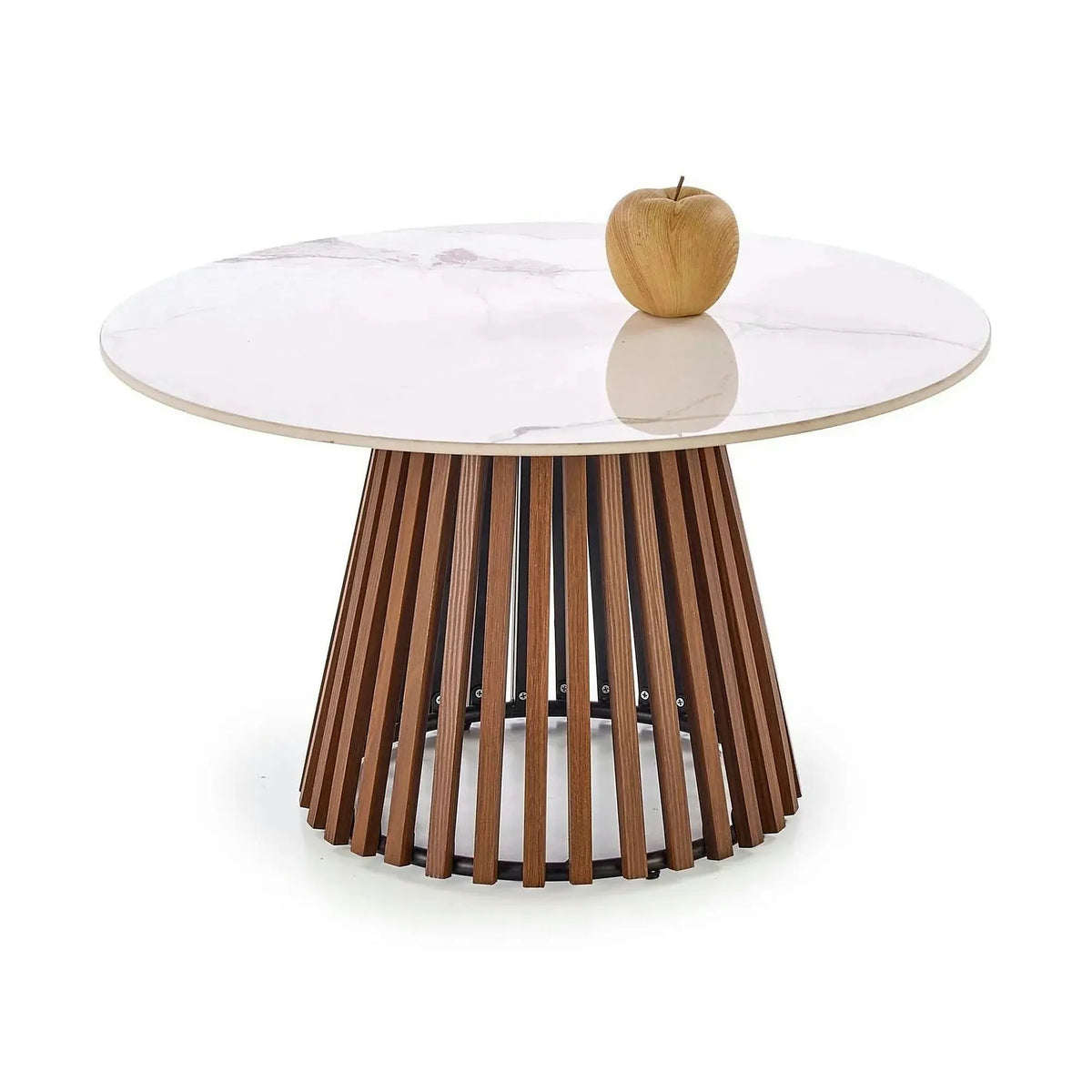 Masuta cafea MDF CARINA, bej cu efect de marmura/nuc, 80x46 cm