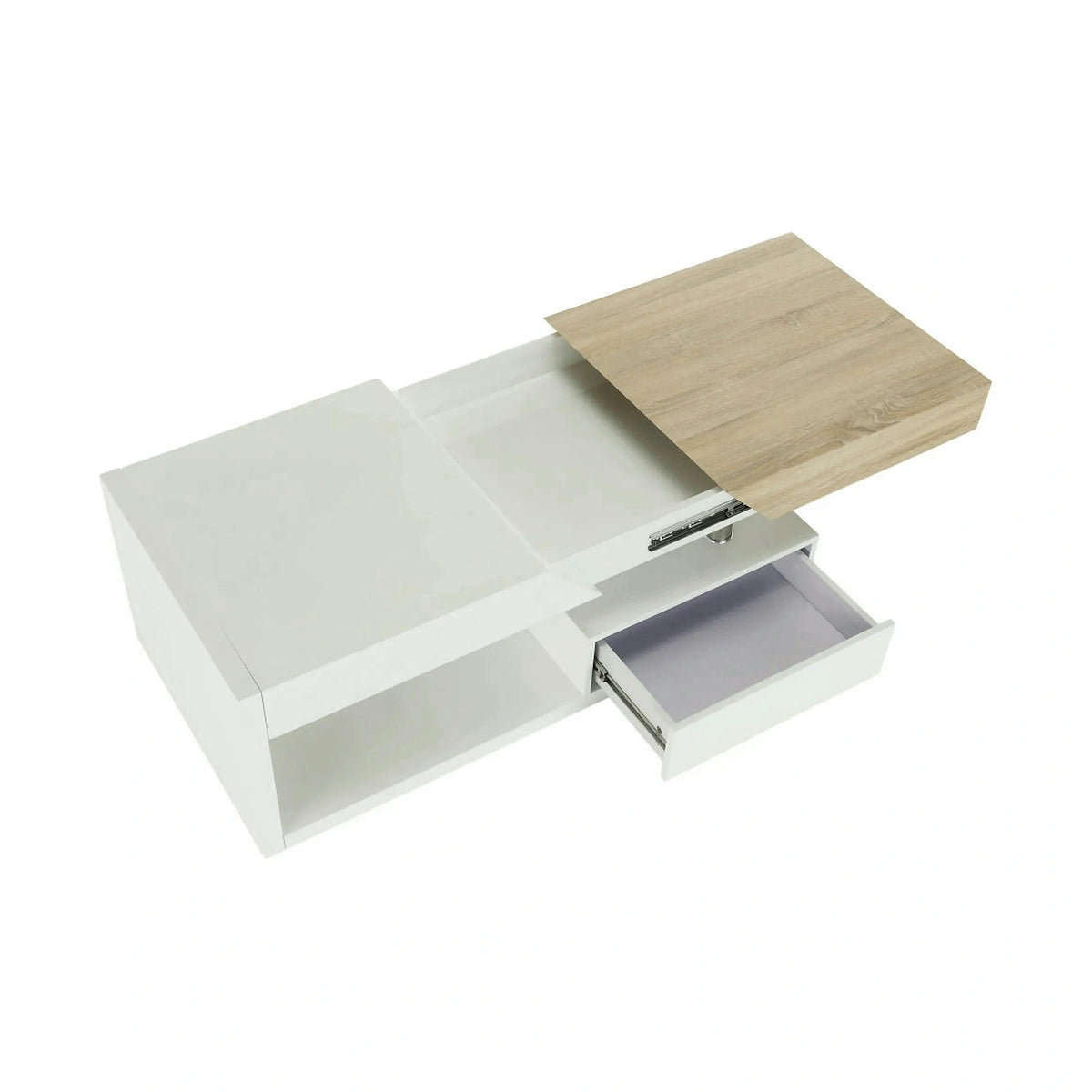 Masuta cafea MELIDA, alb/stejar sonoma, 120x60x43 cm
