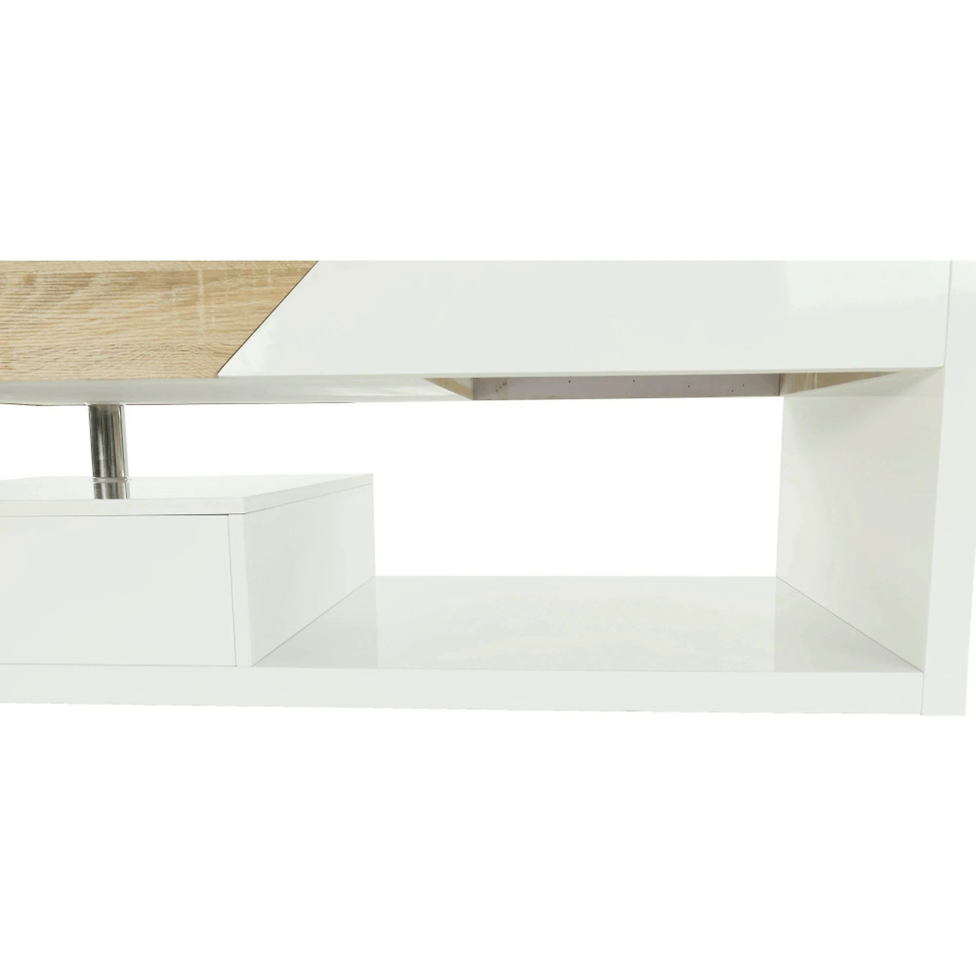 Masuta cafea MELIDA, alb/stejar sonoma, 120x60x43 cm