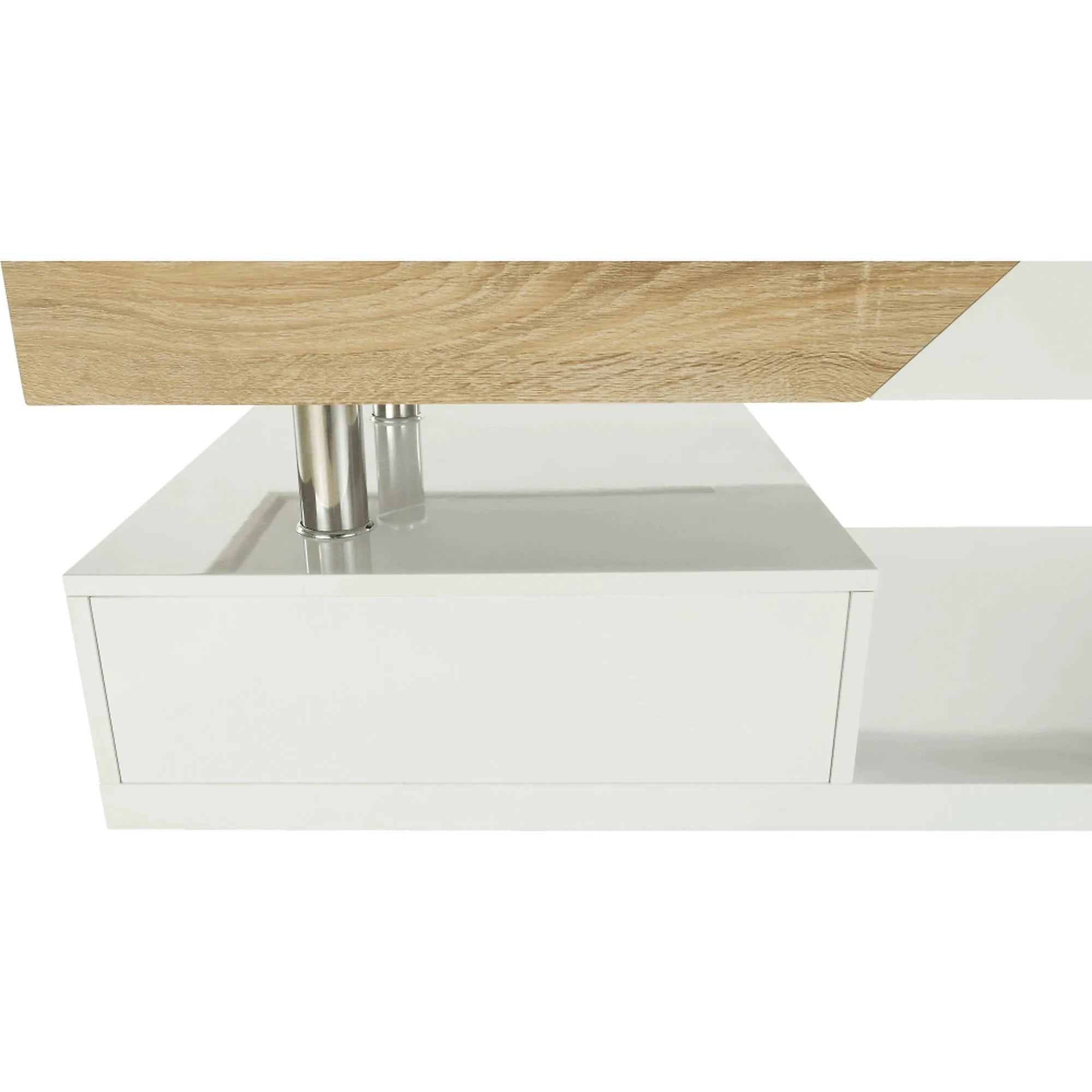 Masuta cafea MELIDA, alb/stejar sonoma, 120x60x43 cm