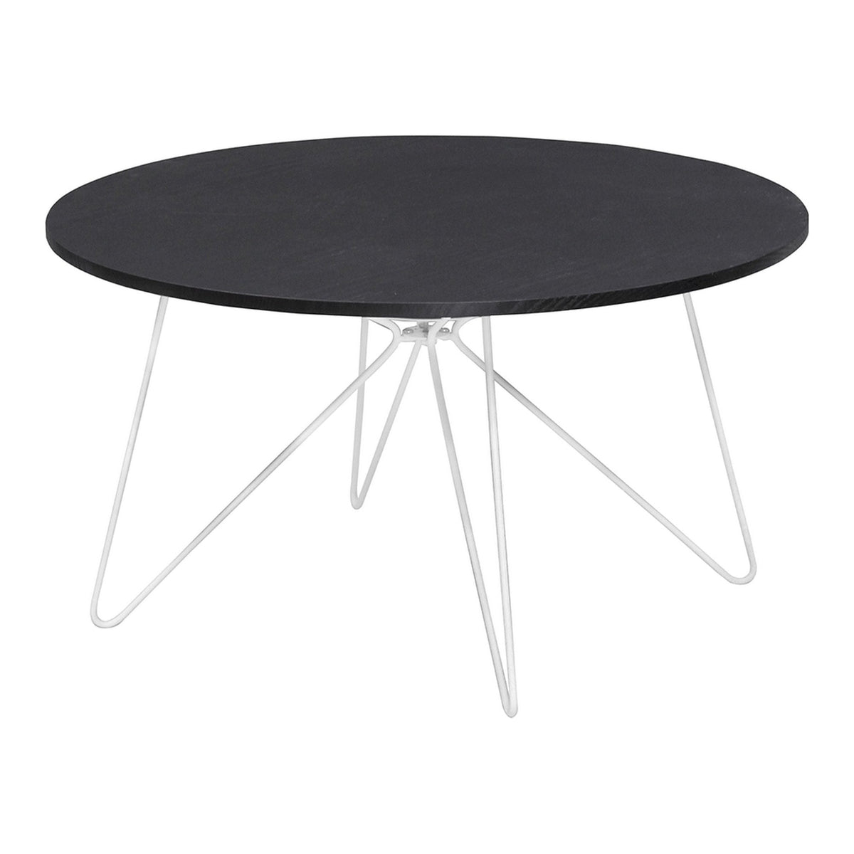 Masuta cafea MIKEL, negru/alb, metal, 80x80x43 cm