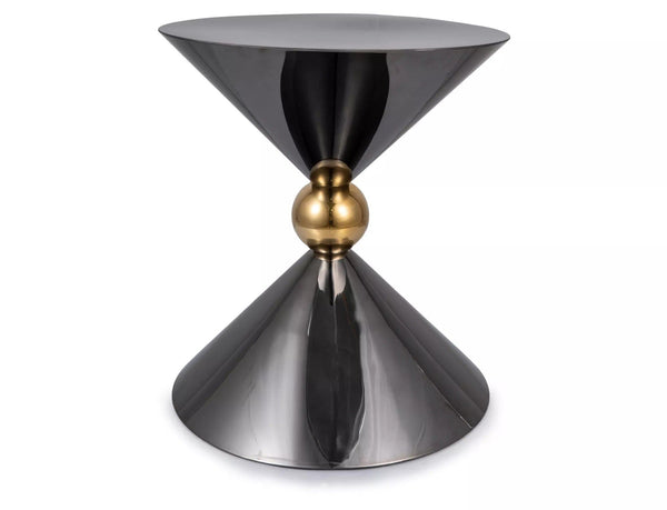 Masuta cafea MIRA, negru/auriu, metal, 50x56 cm