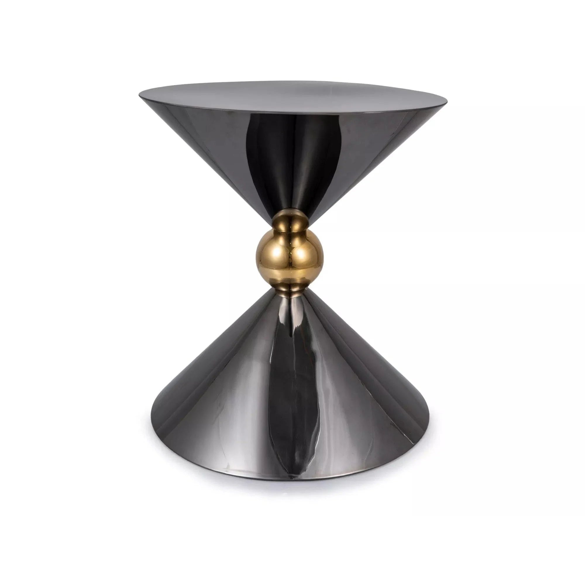 Masuta cafea MIRA, negru/auriu, metal, 50x56 cm