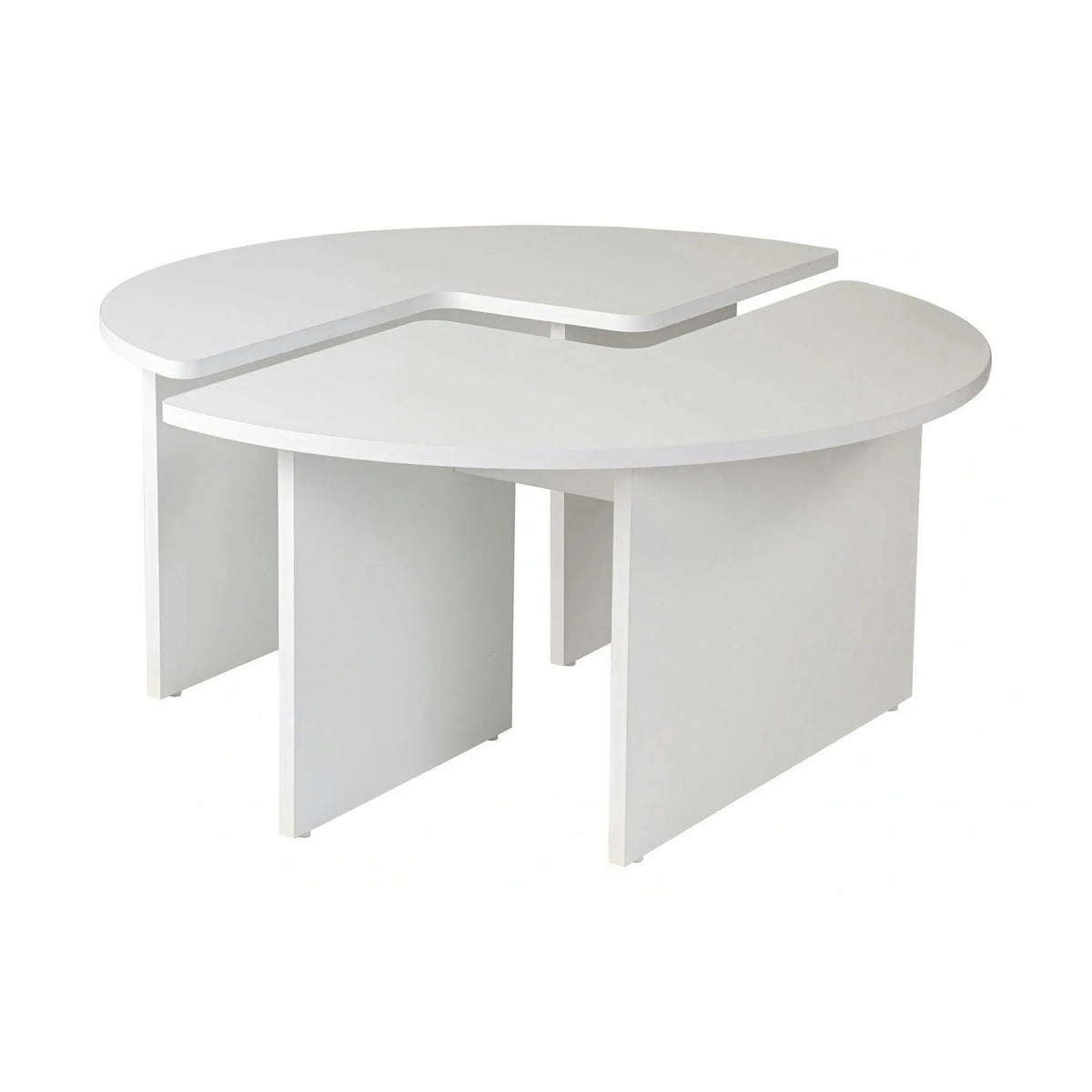 Masuta cafea MOIRA, alb natural, PAL, 90x90x41 cm
