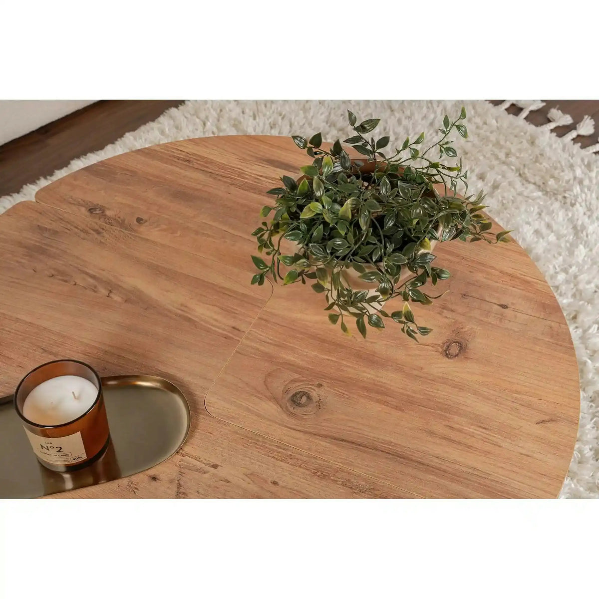 Masuta cafea MOIRA, pin, PAL, 90x90x41 cm