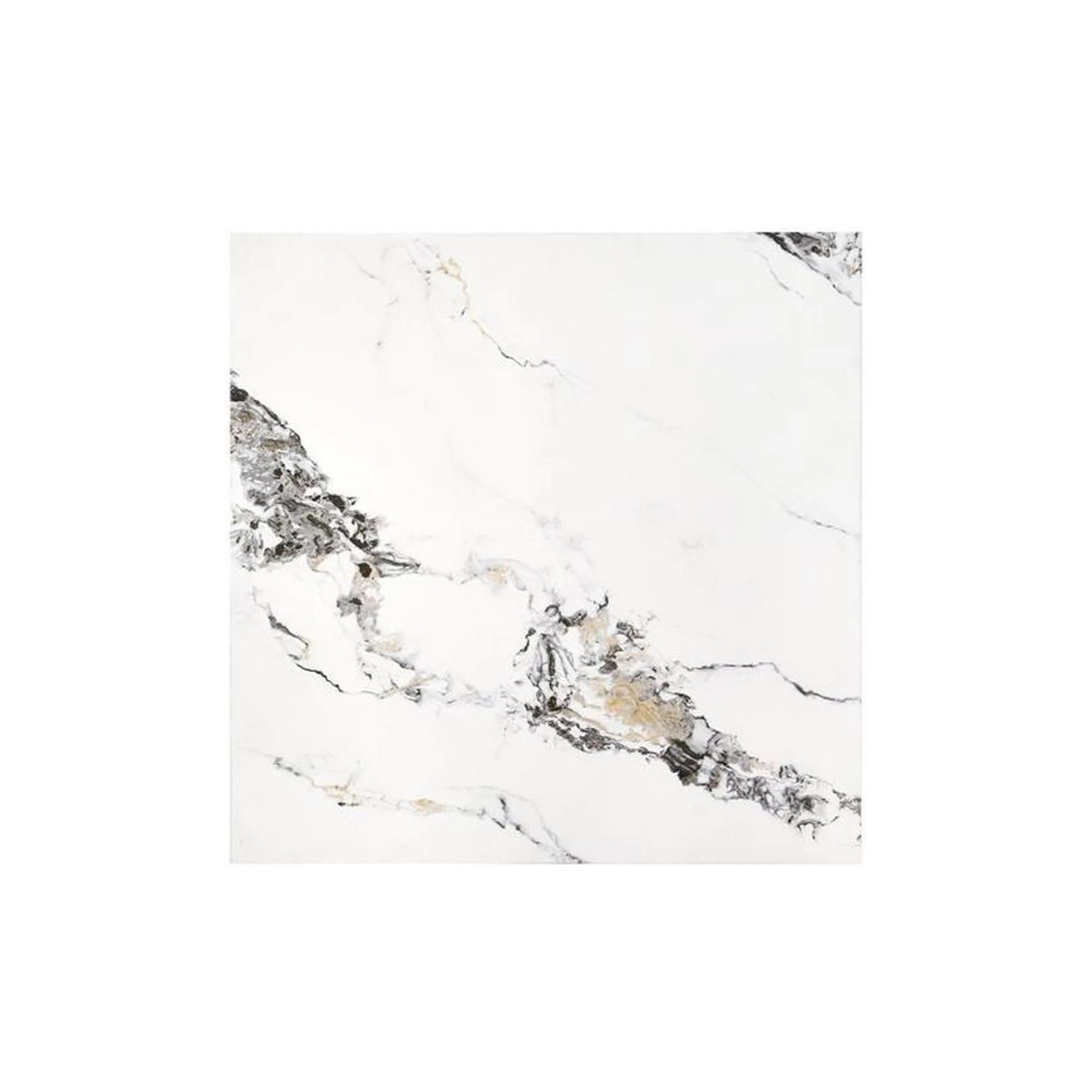 Masuta cafea MONOLIT, alb cu efect de marmura, 80x80x41 cm