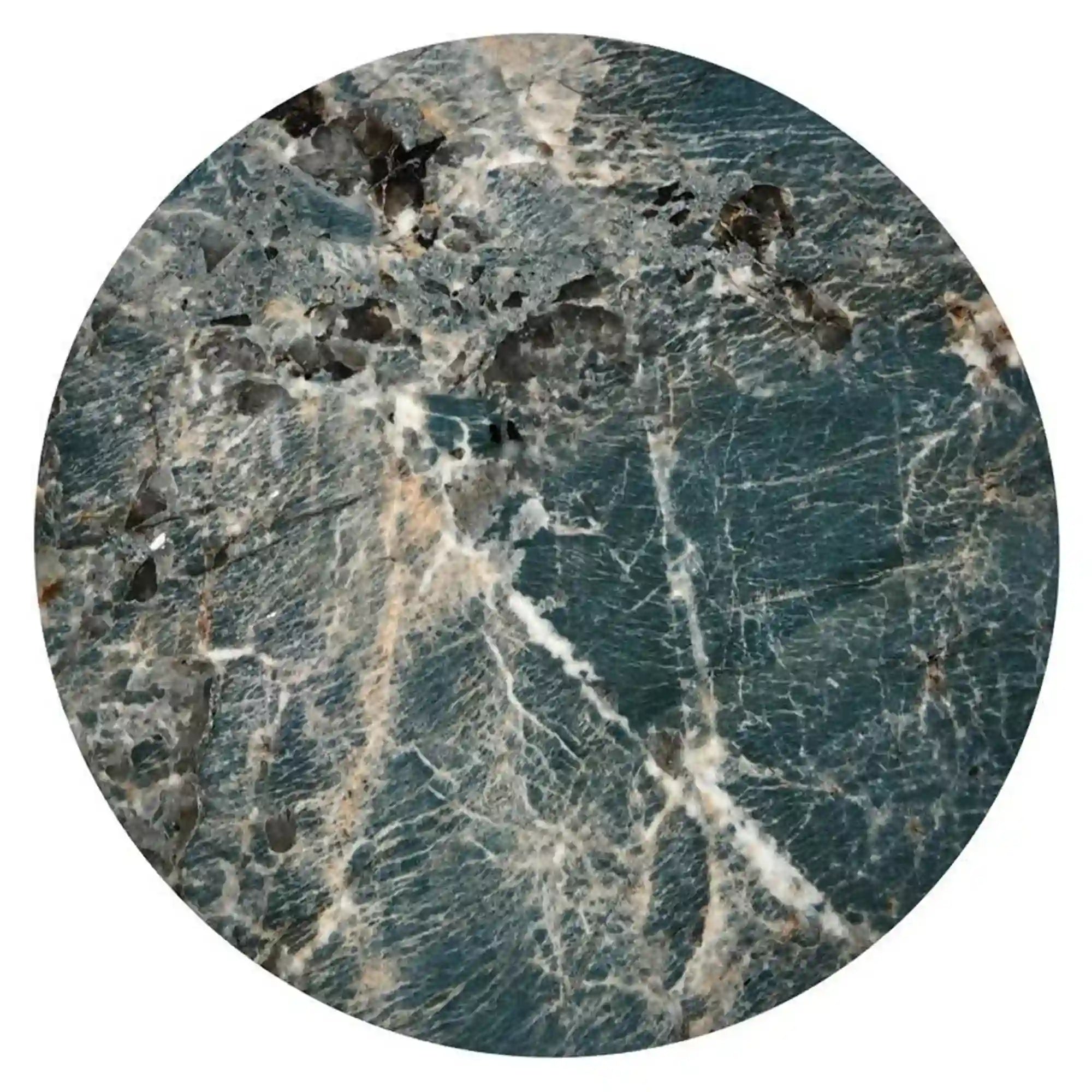 Masuta cafea MORENA, negru/negru cu efect de marmura, ceramica/otel, 50x50x52 cm