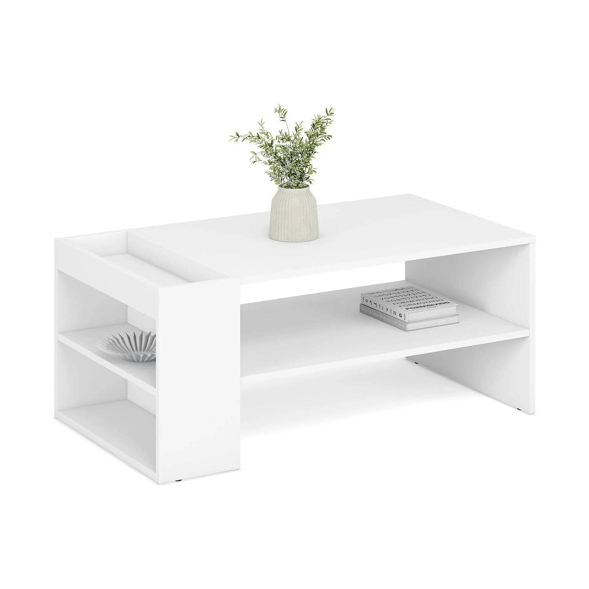 Masuta cafea MURCIA, alb, PAL laminat, 100x55x42 cm