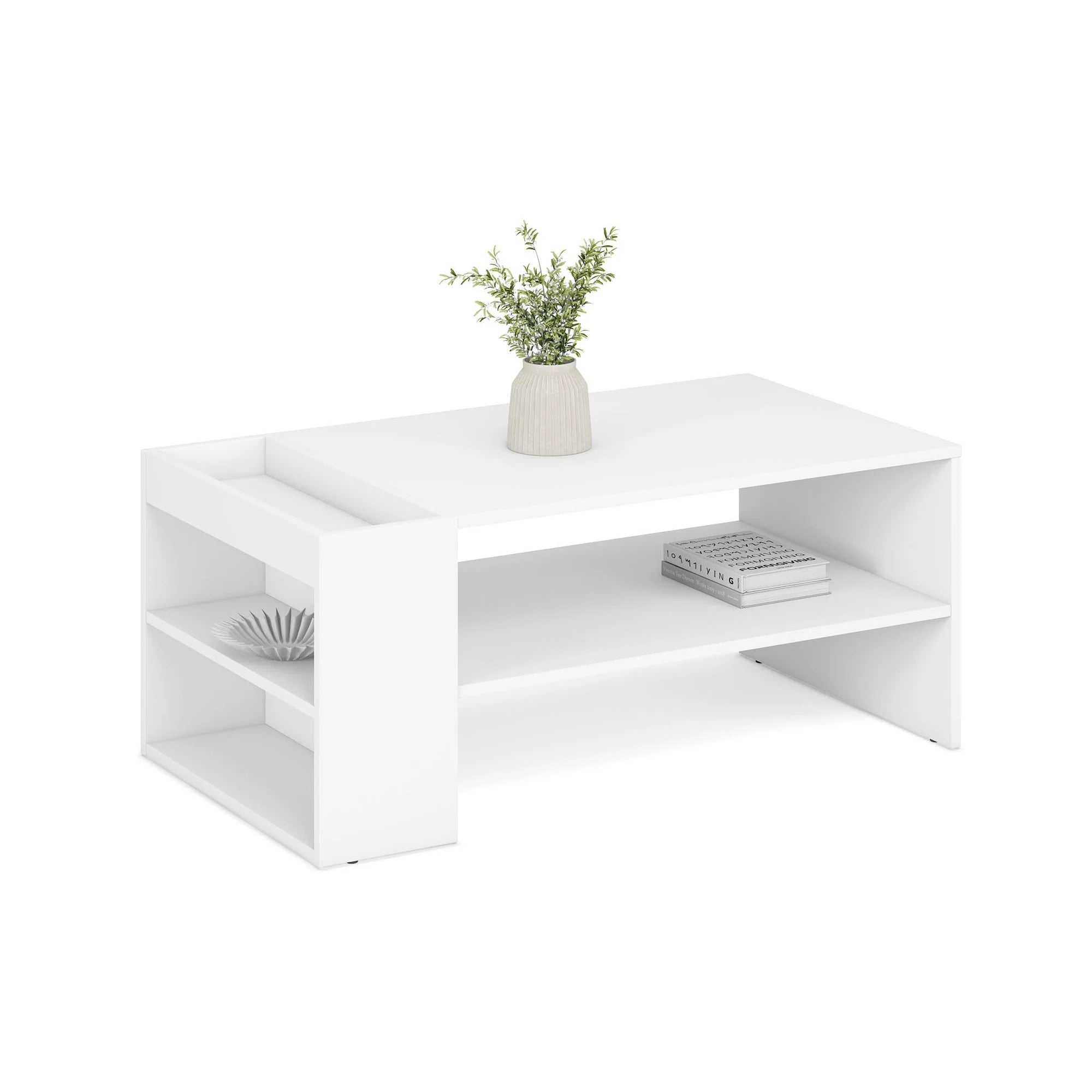 Masuta cafea MURCIA, alb, PAL laminat, 100x55x42 cm