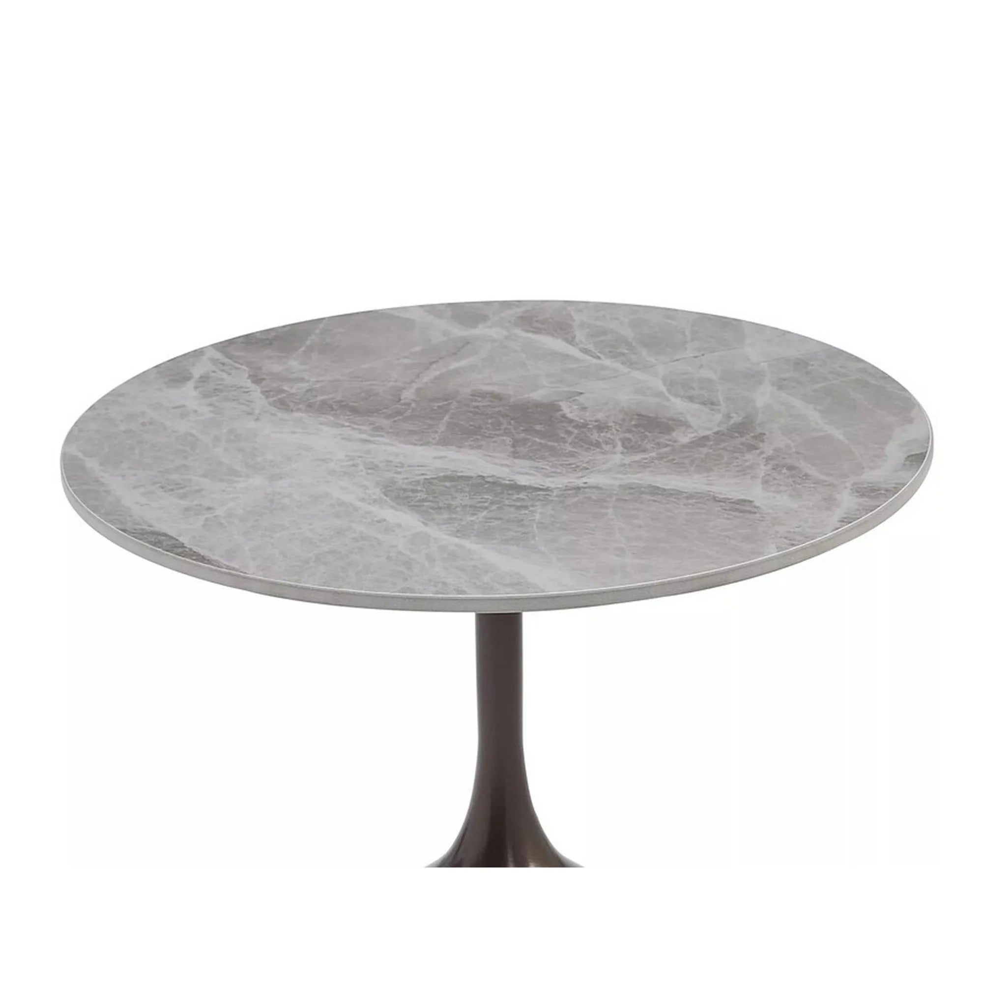 Masuta cafea MUTTI, gri cu imprimeu marmura/bronz antic, ceramica/metal, 50x60 cm