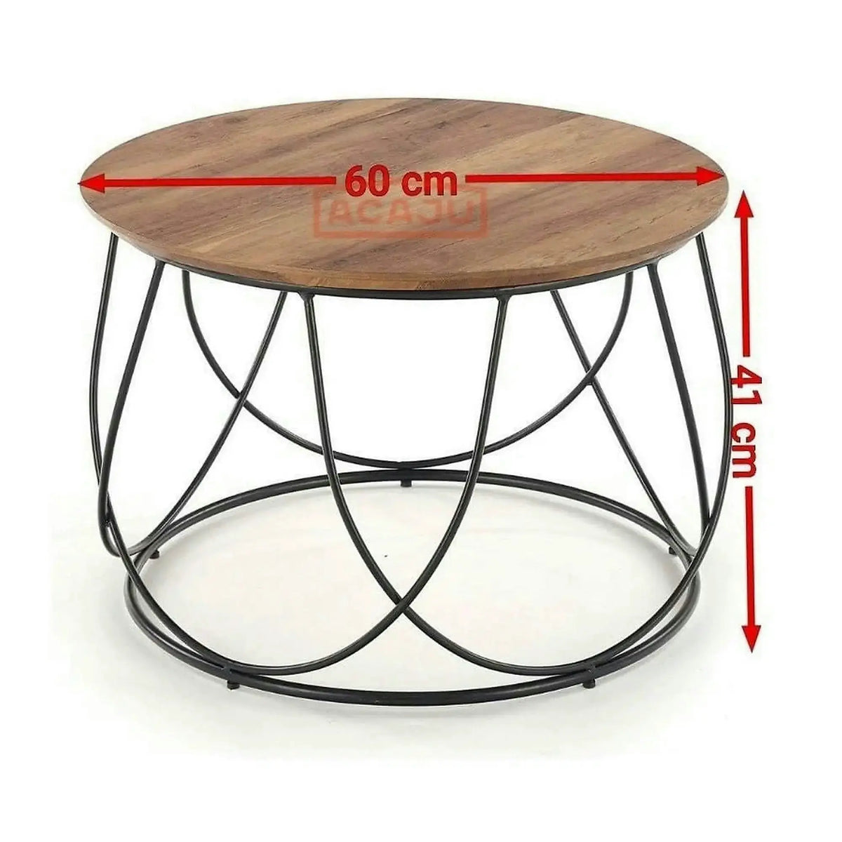 Masuta cafea NUBIRA, nuc/negru, 60x60x41 cm