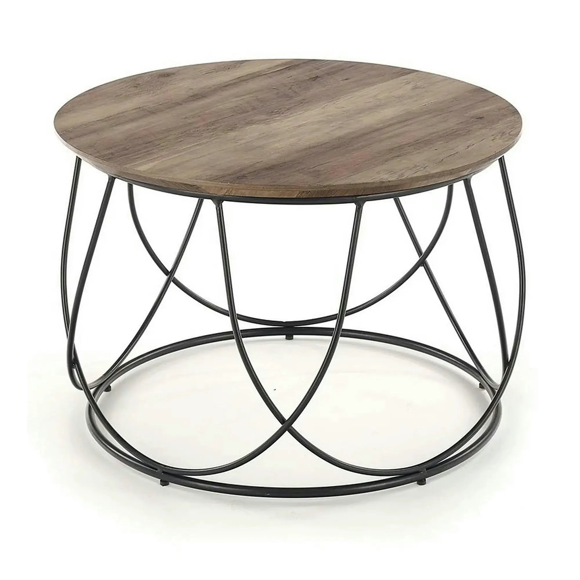 Masuta cafea NUBIRA, nuc/negru, 60x60x41 cm