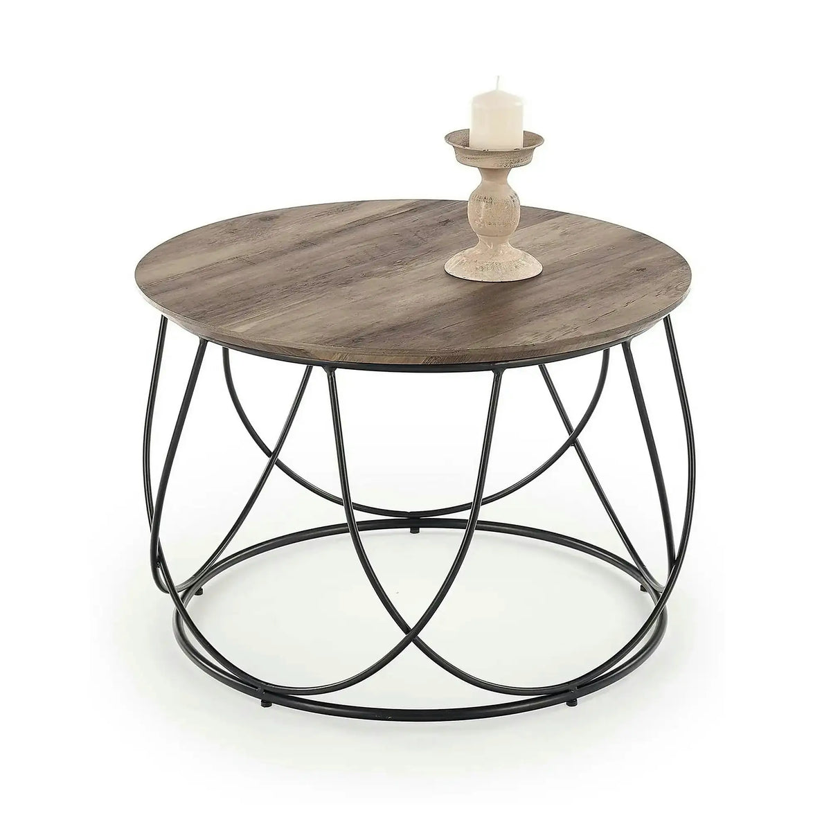 Masuta cafea NUBIRA, nuc/negru, 60x60x41 cm