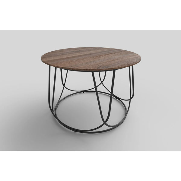 Masuta cafea NUBIRA, nuc/negru, 60x60x41 cm