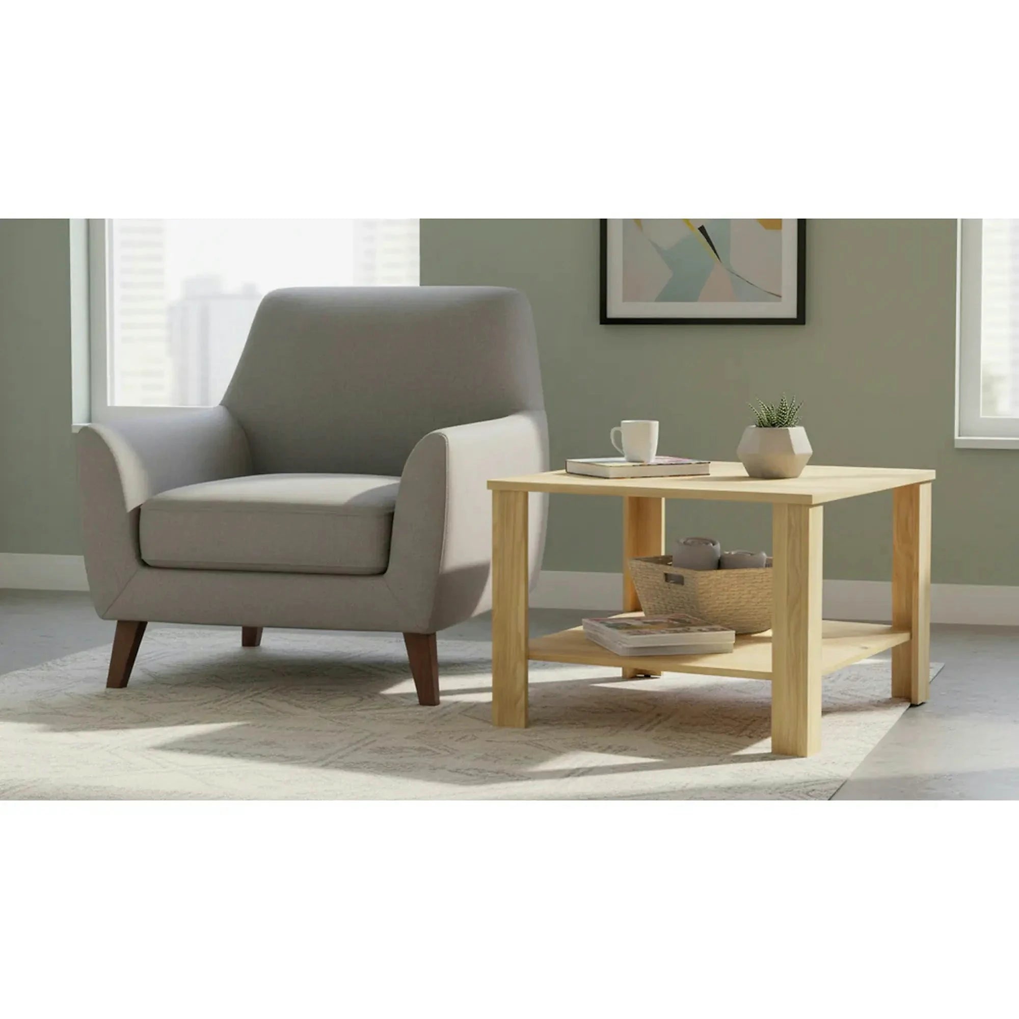 Masuta cafea ODETTE, frasin, PAL, 68x68x48 cm