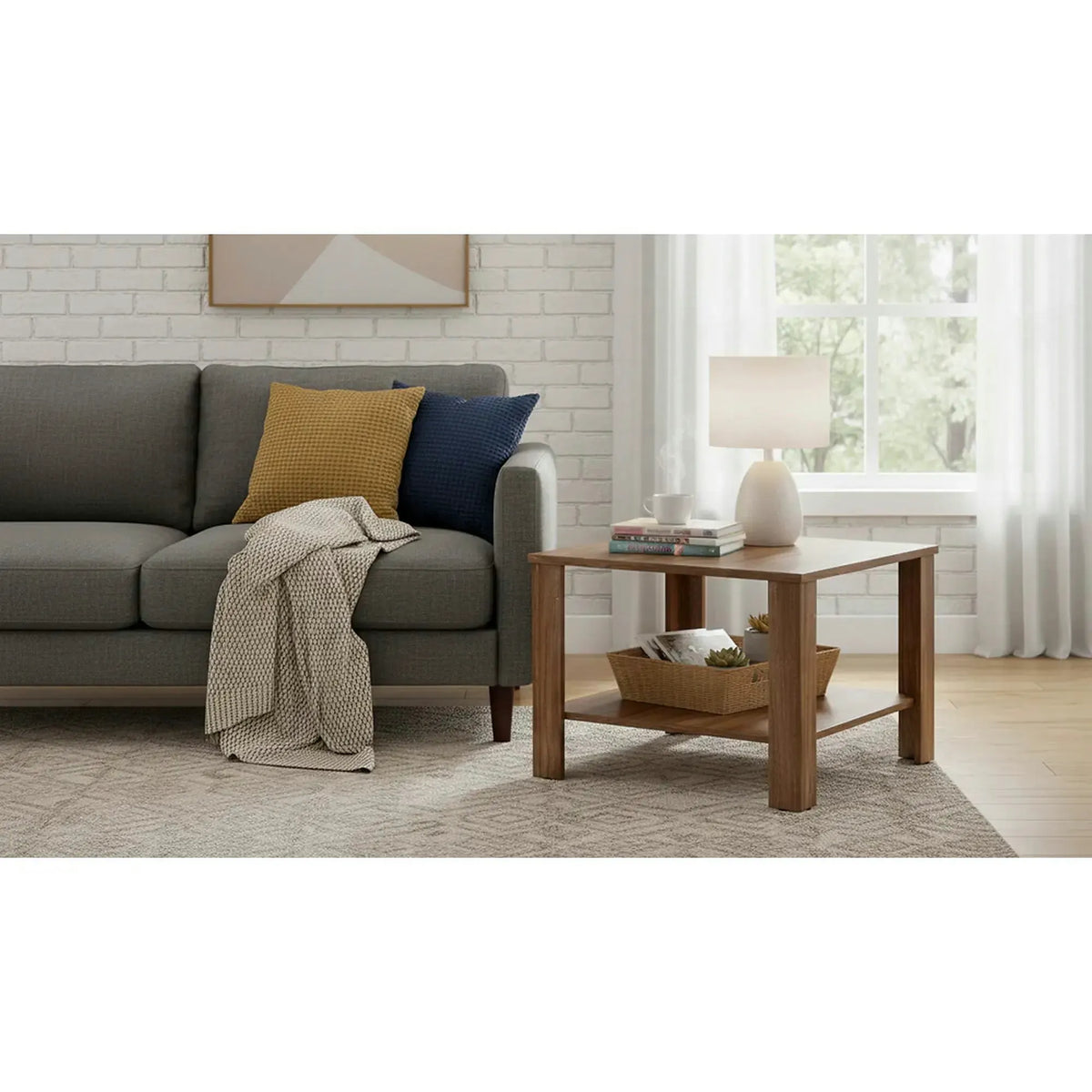 Masuta cafea ODETTE, stejar stirling, PAL, 68x68x48 cm