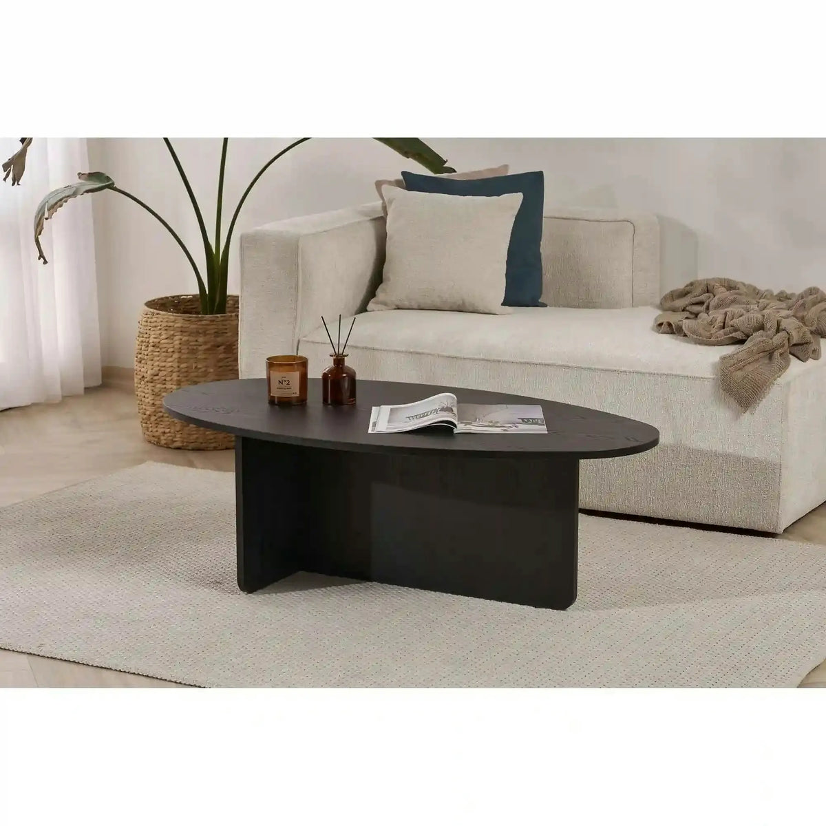 Masuta cafea ORBA, negru, PAL, 120x65x40 cm