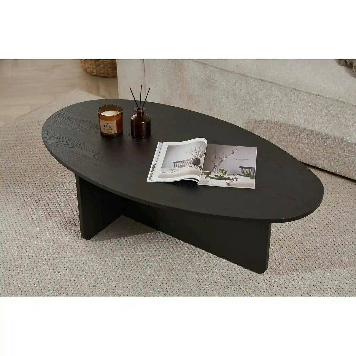 Masuta cafea ORBA, negru, PAL, 120x65x40 cm