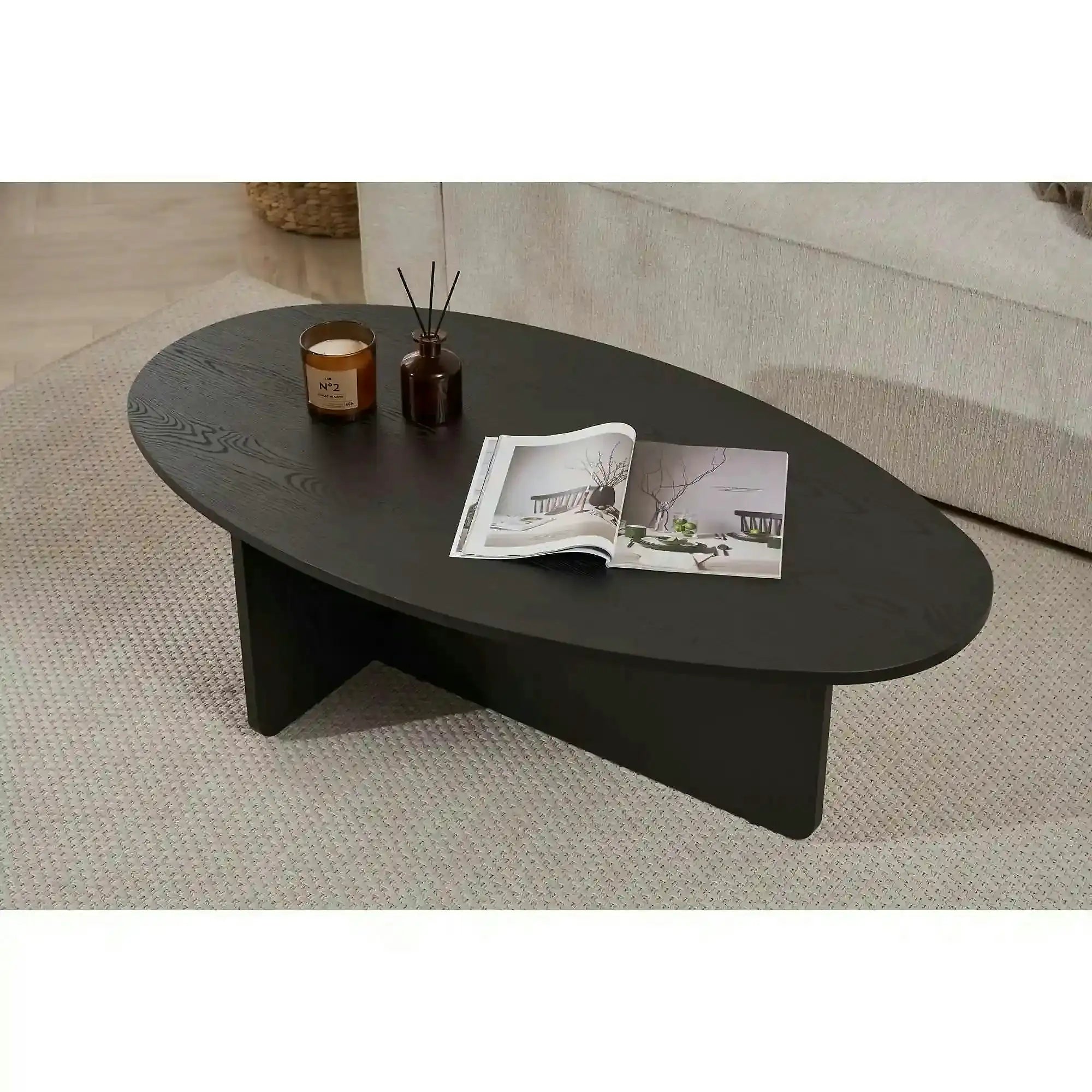 Masuta cafea ORBA, negru, PAL, 120x65x40 cm