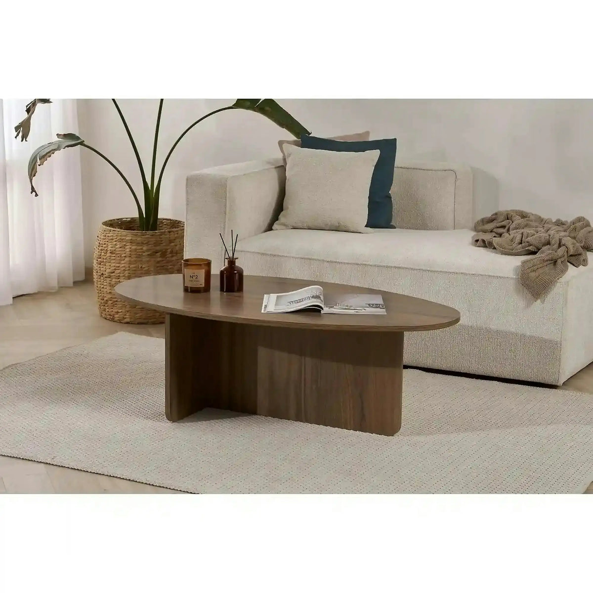 Masuta cafea ORBA, nuc, PAL, 120x65x40 cm
