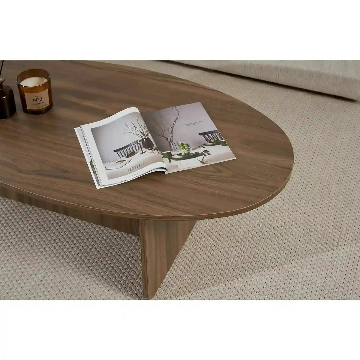 Masuta cafea ORBA, nuc, PAL, 120x65x40 cm