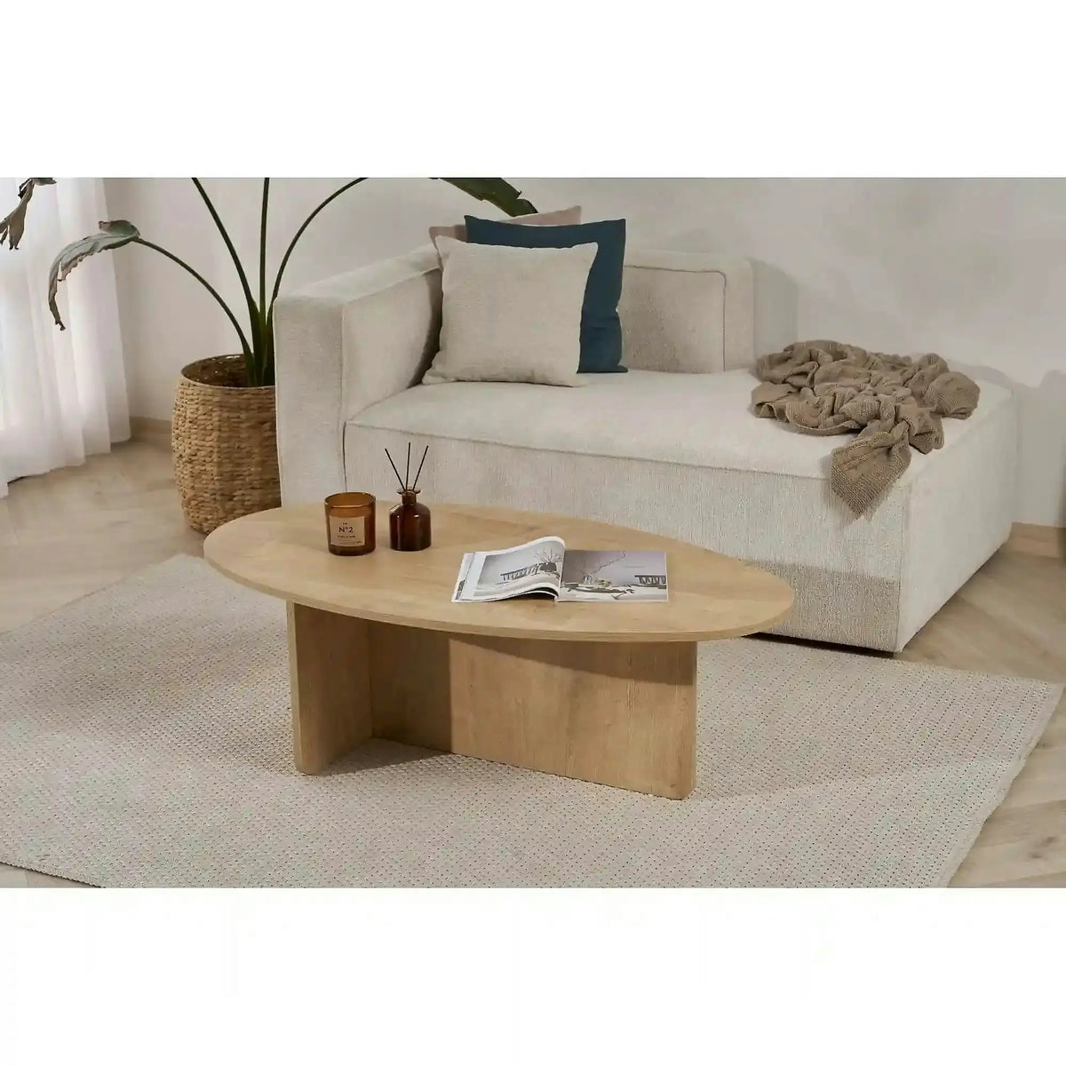 Masuta cafea ORBA, stejar, PAL, 120x65x40 cm