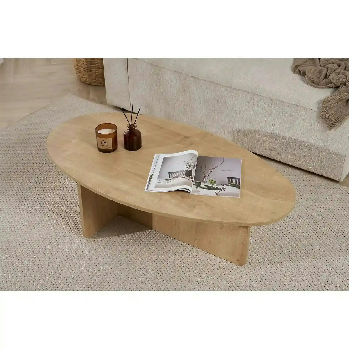 Masuta cafea ORBA, stejar, PAL, 120x65x40 cm