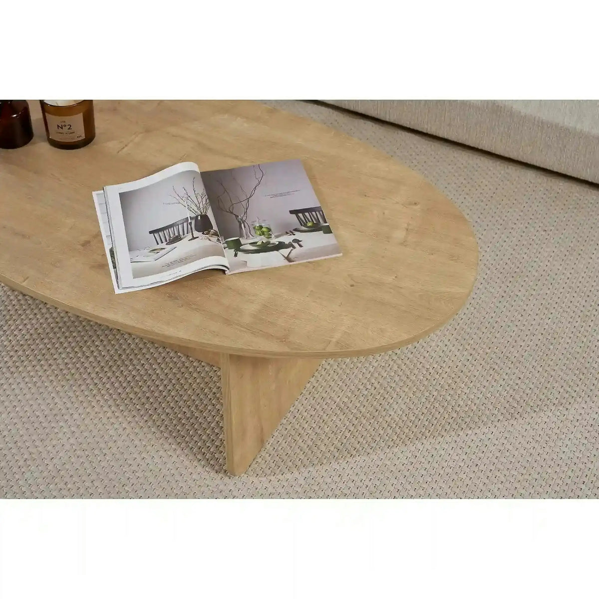Masuta cafea ORBA, stejar, PAL, 120x65x40 cm