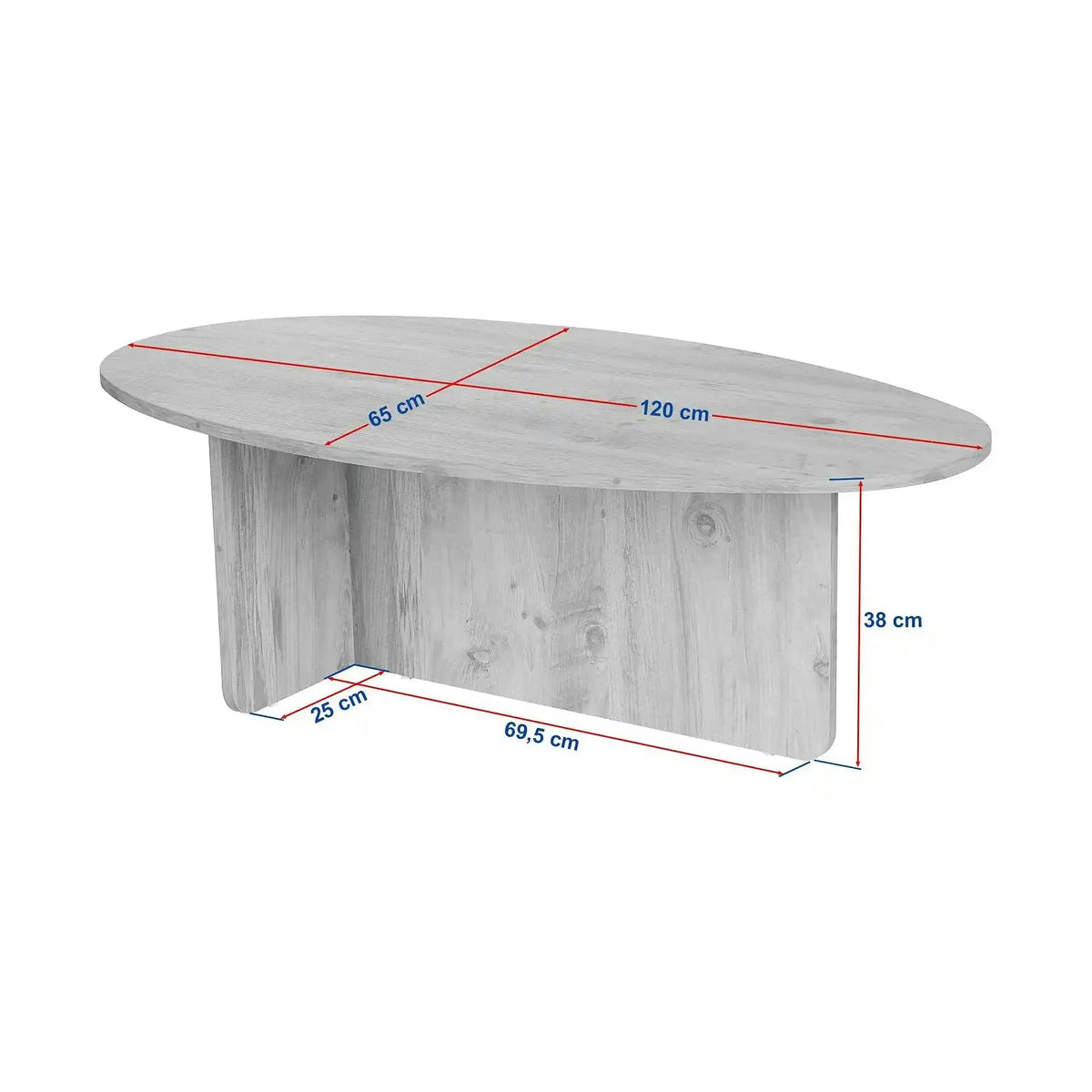 Masuta cafea ORBA, stejar, PAL, 120x65x40 cm
